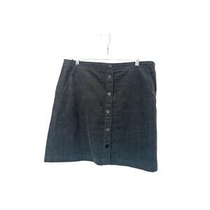 J.Crew Basic Gremlincore Classic Corduroy Button Front Mini Skirt Size 14